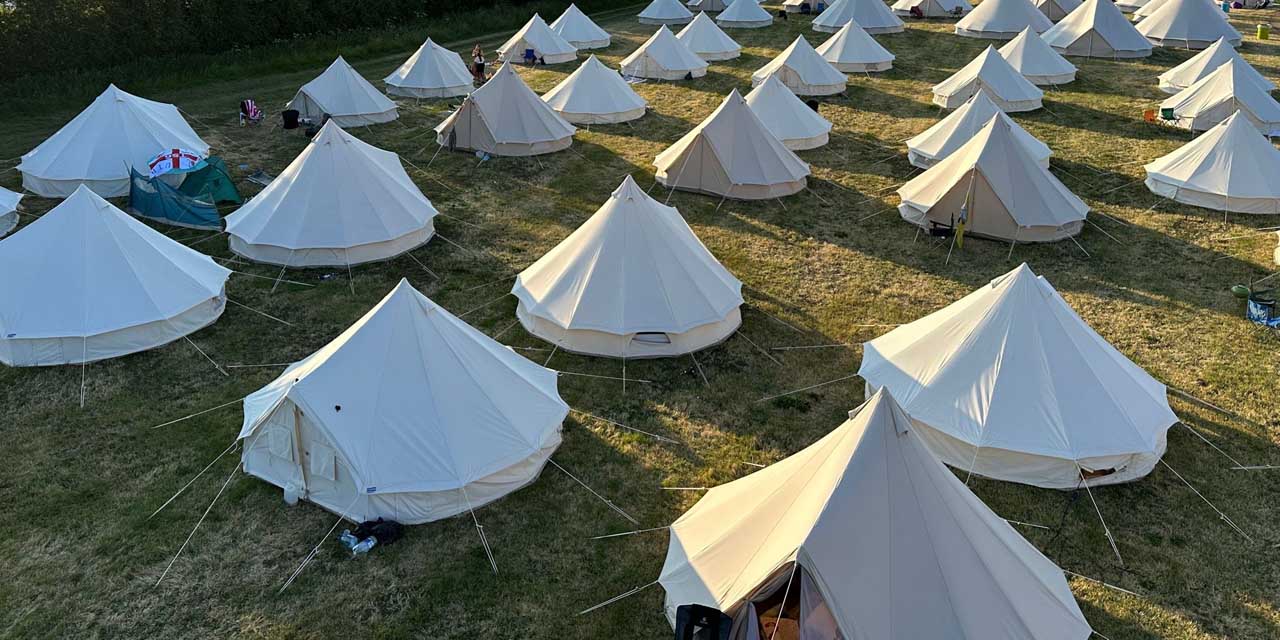 Glastonbury pre erected tents online